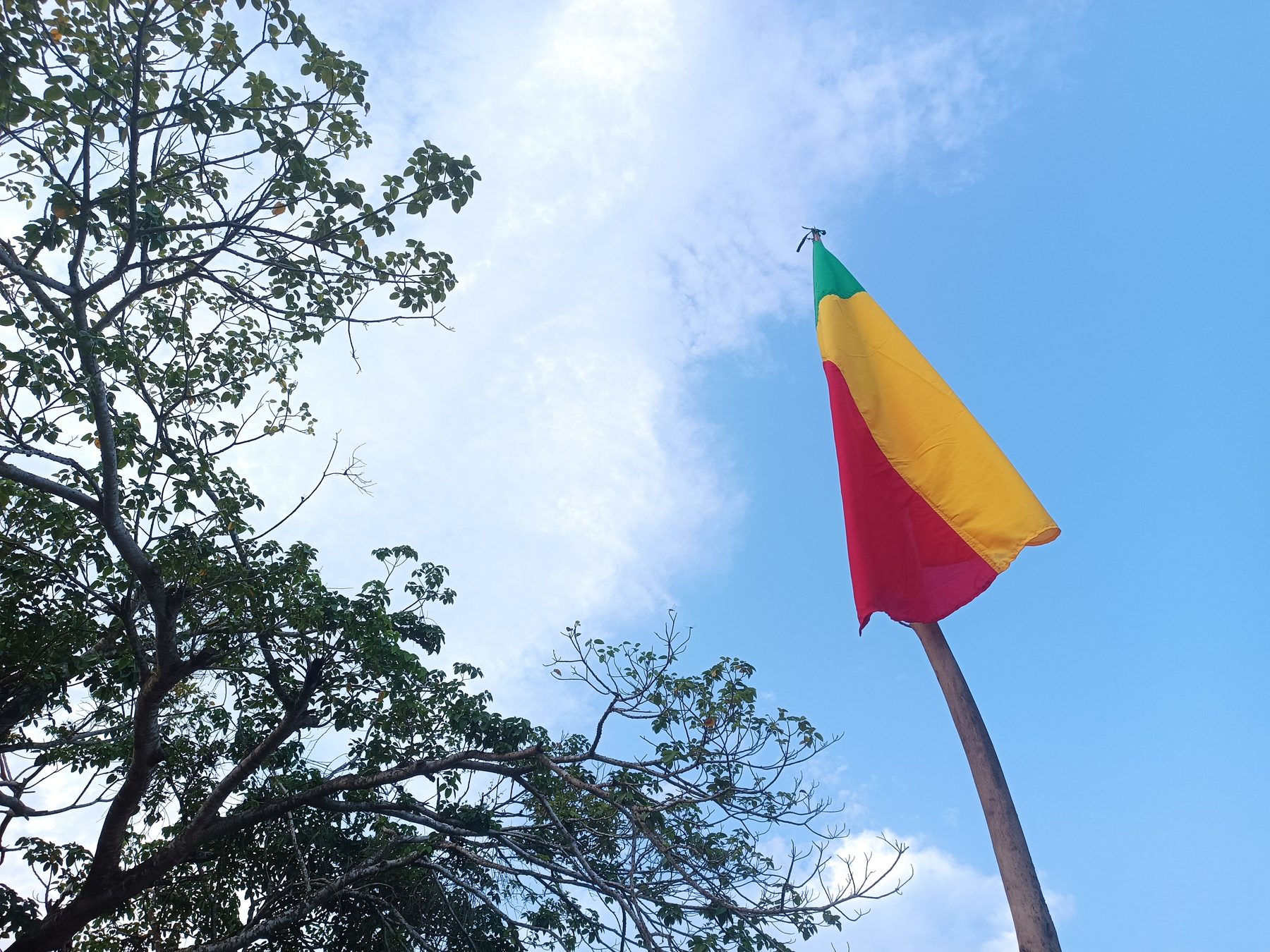 Drapeau du Bénin flottant dans le ciel